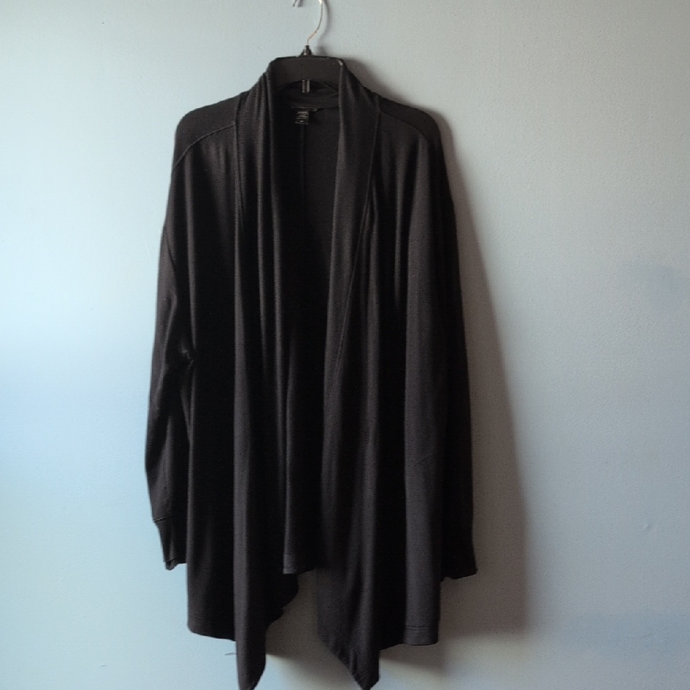 Elegant Black Open Front Cardigan